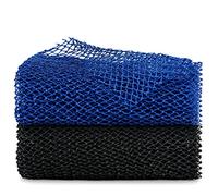 BHYTAKI 2 esponjas de baño africanas, esponja de malla de nailon exfoliante larga de alta calidad para la espalda diaria exfoliante exfoliante de la red de ducha (negro, azul)