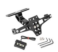 BHYYDS para B&MW Y&AMAHA Soporte De Matrícula para Motocicleta Luz De Señalización Accesorio Universal para Matrícula De Motocicleta Titular De Soportes de Matrícula(with License Lamp)