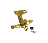 BHYYDS para Y&AMAHA MT07 MT09 MT10 Kawasaki Z750 Z800 Soporte De Matrícula para Motocicleta con Luz Titular De Soportes de Matrícula(Oro)
