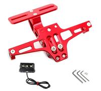 BHYYDS para Y&AMAHA Xmax 125 250 400 Accesorios para Luz De Matrícula Trasera Ajustable para Motocicleta Titular De Soportes de Matrícula(Rojo)