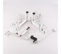 BHYYDS Para Y&AMAHA YZF R1 2007-2008 Estriberas Traseras Ajustables para Cambio De Marchas Y Freno De Motocicleta Reposapiés para Motocicleta(Plata)