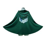 bi bi hou Anime Aot Cosplay Costume Poncho con Capucha Verde Disfraz de Aot Survey Corps Uniforme Navidad Halloween Carnaval Fiesta Etapa Rendimiento Anime Disfraces para Adultos