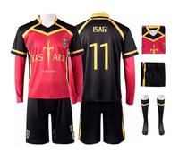 bi bi hou Anime Blue Lock Cosplay Isagi Yoichi Jersey Set Camiseta Top Pantalón y Calcetines Disfraz de Isagi Yoichi Uniforme Navidad Halloween Carnaval Fiesta Disfraz Deportivo