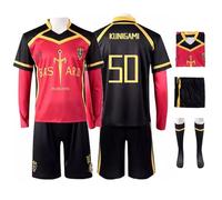 bi bi hou Anime Blue Lock Cosplay Kunigami Rensuke Jersey Set Camiseta Top Pantalón y Calcetines Disfraz de Kunigami Rensuke Uniforme Navidad Halloween Carnaval Fiesta Disfraz Deportivo