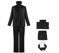 bi bi hou Disfraz de Gojo Satoru con Peluca Anime Jujutsu Kaisen Uniforme Negro/Azul Gojo Satoru Cosplay Conjunto Completo Navidad Halloween Carnaval Fiesta Traje para Adultos