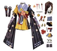 bi bi hou Genshin Impact Chiori Cosplay Completo con Peluca Disfraz de Genshin Chiori Costume Personajes del Juego Chiori Kimono Navidad Halloween Carnaval Fiesta Etapa Rendimiento Traje