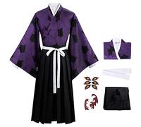 bi bi hou Kokushibo Cosplay con Peluca Disfraz de Kimetsu No Yaiba Costume Kokushibo Kimono Completo Navidad Halloween Carnaval Fiesta Etapa Rendimiento Anime Disfraces para Adultos