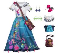 bi bi hou Mujer Disfraz de Mirabel con Peluca Mágica Mirabel Madrigal Cosplay Costume Vestido de Princesa Navidad Halloween Carnaval Fiesta Escenario Actuación Traje para Adultos