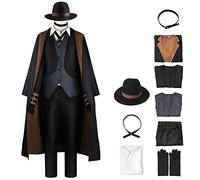 bi bi hou Nakahara Chuuya Cosplay Disfraces con Peluca Disfraz de Anime Bungo Stray Dogs Cosplay Completo Costume Chuuya Nakahara Uniforme Navidad Halloween Carnaval Fiesta Traje para Adultos