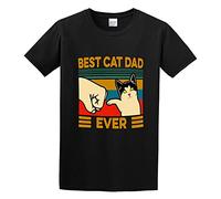 BI BI MIAO Best Cat Dad Funny Unisex 100% Cotton Short-Sleeve T-Shirts Black XXL