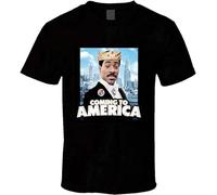BI BI MIAO Custom Coming To America Unisex 100% Cotton Short-Sleeve T-Shirts Black XXXL