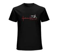 BI BI MIAO Daling Maglia per Moto Africa Twin Battito Cuore Unisex 100% Cotton Short-Sleeve T-Shirts Black XXXL
