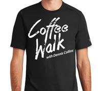 BI BI MIAO Dennis Collins Coffee Walk Logo Unisex 100% Cotton Short-Sleeve T-Shirts Black L