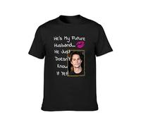 BI BI MIAO Dylan O'Brien He's My Future Husband He Just Doesn'T Know It Yet Unisex 100% Cotton Short-Sleeve T-Shirts Black L