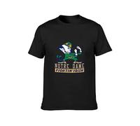 BI BI MIAO Fighting Irish Christmas American College Unisex 100% Cotton Short-Sleeve T-Shirts Black XXXL