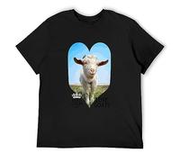 BI BI MIAO Goat Gift Kazmugz Exclusive Keep Calm Love Goats Unisex 100% Cotton Short-Sleeve T-Shirts Black XXL