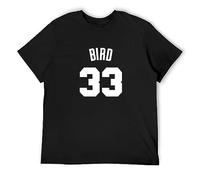 BI BI MIAO Larry and Bird Jersey 33 Unisex 100% Cotton Short-Sleeve T-Shirts Black XL