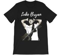 BI BI MIAO Luke Bryan Country Singer Smile Unisex 100% Cotton Short-Sleeve T-Shirts Black S