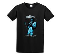 BI BI MIAO Miles Davis Kind of Blue Unisex 100% Cotton Short-Sleeve T-Shirts Black XXXL