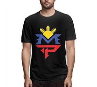 BI BI MIAO Moslad Klosy Manny Pacquiao Logo Unisex 100% Cotton Short-Sleeve T-Shirts Black XXXL