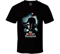 BI BI MIAO My Bloody Valentine Horror Movie Unisex 100% Cotton Short-Sleeve T-Shirts Black XL
