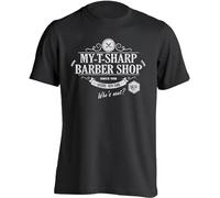 BI BI MIAO My T Sharp Barber Shop Unisex 100% Cotton Short-Sleeve T-Shirts Black XL
