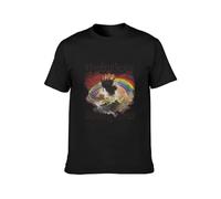 BI BI MIAO Rainbow Rising Tour Unisex 100% Cotton Short-Sleeve T-Shirts Black L
