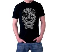 BI BI MIAO Seether The Pain Will Never Fail Remedy Skull Band Unisex 100% Cotton Short-Sleeve T-Shirts Black L