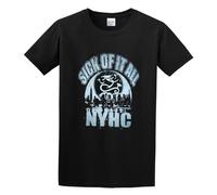 BI BI MIAO Sick of It All Unisex 100% Cotton Short-Sleeve T-Shirts Black S