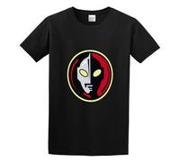 BI BI MIAO Ultraman Unisex 100% Cotton Short-Sleeve T-Shirts Black L