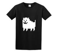 BI BI MIAO Undertale Annoying Dogs Unisex 100% Cotton Short-Sleeve T-Shirts Black XXL