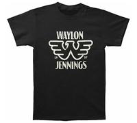BI BI MIAO Waylon Jennings EST Unisex 100% Cotton Short-Sleeve T-Shirts Black XXXL