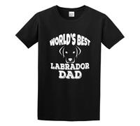 BI BI MIAO World'S Best Labrador Dad Unisex 100% Cotton Short-Sleeve T-Shirts Black L
