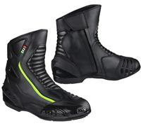 BI ESSE - Botas De Cuero De La Moto,Zapato De Motocicleta Impermeable,Transpirable,Botas De Invierno De Carretera,Protector De Tobillo, Negro Fluo, 43 EU