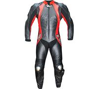 BI ESSE Mono de moto de piel para uso en pista con protecciones profesionale (Nero/Rosso, M)