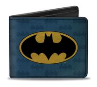 Bi-Fold Wallet Batman Signal/Bat Monogram Distressed Blues/Bla (Importación USA)