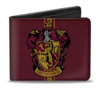 Bi-Fold Wallet GRYFFINDOR Crest/Vertical Stripe Burgundy/Gold (Importación USA)