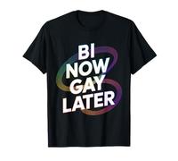 Bi Now Gay Later Rainbow Pride Celebración Camiseta