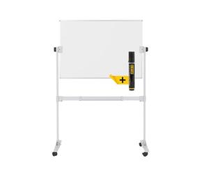 Bi-Office Ayda Pizarra Blanca Móvil, superficie doble cara de acero vitrificado, estructura de aluminio, 1065x750mm