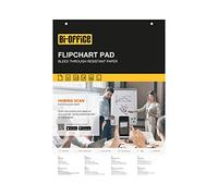 Bi-Office Bloc de papel para Pizarra Rotafolios, A1, Blanco, 20 Hojas por Bloc, con perforación, 60 g/m², Paquete de 5 Bloques