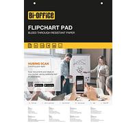 Bi-Office Bloc de papel para Pizarra Rotafolios, A1, Cuadriculado, 20 Hojas por Bloc, con perforación, 70 g/m², Paquete de 5 Bloques