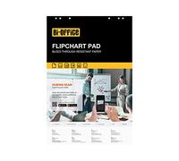 Bi-Office Bloc de papel para Pizarra Rotafolios, Euro, con perforación, 60 g/m², Blanco, 20 Hojas por Bloc, Paquete de 5 Bloques