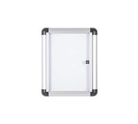 Bi-Office Boletín Enclore Extra, Superficie magnética en acero lacado, Tablón de anuncios con puerta con bisagras para interiores en aluminio, 306 x 376 mm - 1xA4