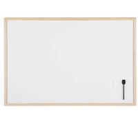 Bi-Office Budget - Pizarra blanca magnética con marco de madera de pino, 90 x 60 cm