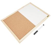 Bi-Office Budget - Pizarra Combinada de Doble Uso Blanca y Corcho, Marco de Pino, 40 x 30 cm