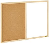Bi-Office Budget - Pizarra Combinada de Doble Uso Blanca y Corcho, Marco de Pino, 60 x 45 cm