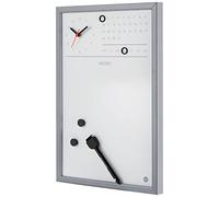 Bi-Office CG0117152 - Tablón magnético borrado en seco con reloj y calendario perpetuo, 30 x 45 cm, color gris