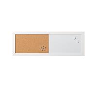 Bi-Office - Combo Pizarra Blanca y Tablón de Anuncios Elements, Magnético, Borrado en Seco/ Corcho, Marco MDF Blanco, 60x20cm