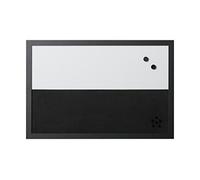 Bi-Office - Combo Pizarra Blanca y Tablón de Anuncios Elements, Magnético, Borrado en Seco/Softouch, Marco MDF Negro, 60x40cm