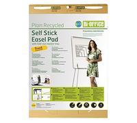 Bi-Office Earth - Bloc de Papel Reciclado para Pizarra Rotafolios, Papel Autoadhesivo, 30 Hojas por Bloc, 80g/m², 635 x 762 mm, Paquete de 2 Bloques